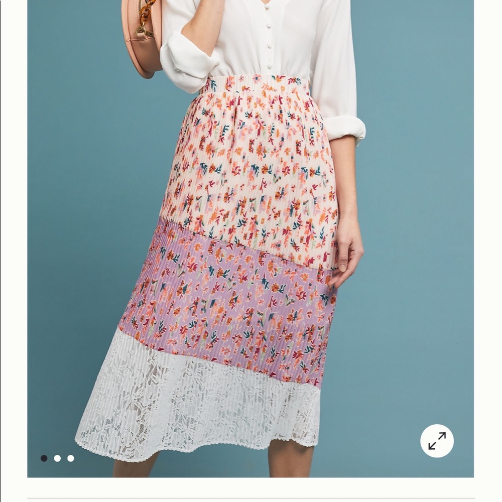 Anthropologie pleated midi skirt